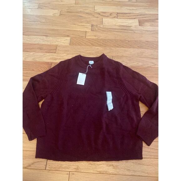 NWT A New Day, women’s maroon casual crew neck long sleeve sweater size large - Picture 1 of 8